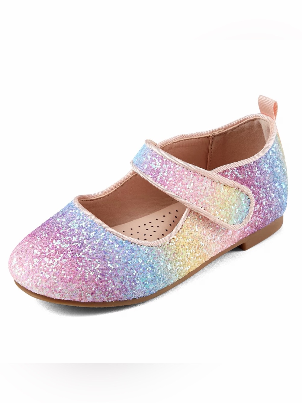 Girls' Glitter Mary Jane Shoes - Pastel Rainbow